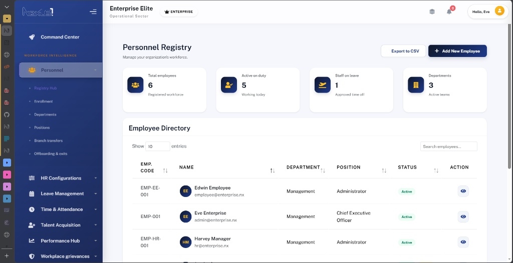 NexusOne Workforce Registry & Staff Directory
